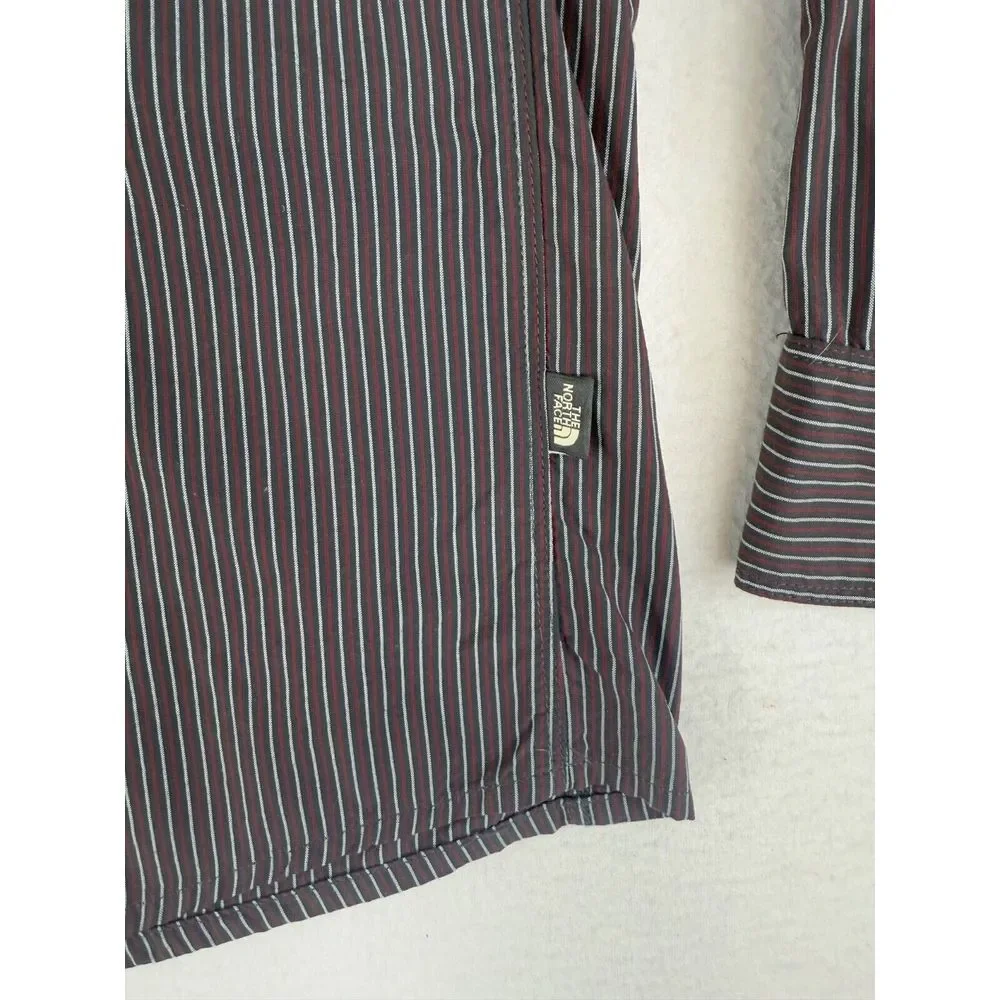 North Face‎ Tekware Shirt Large Striped Outdoors Hike Camp Gorpcore Long Sleeve